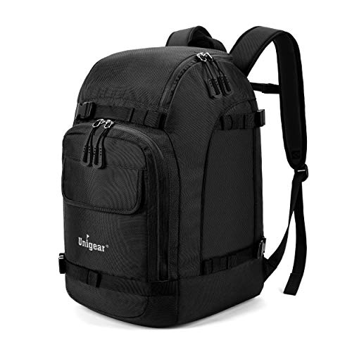 Unigear Ski Boot Bag Backpack 50L Black with Helmet & Goggle Compartments