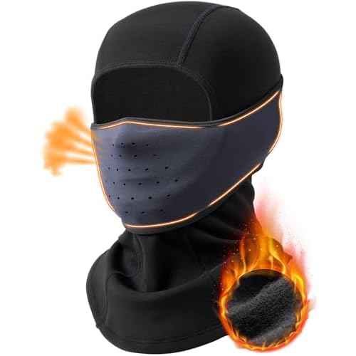 Winter Ski Mask Fleece Balaclava with Movable Deisgn for Men Women-Face Covering Mask for Cold Weather Skiing Motorcycle