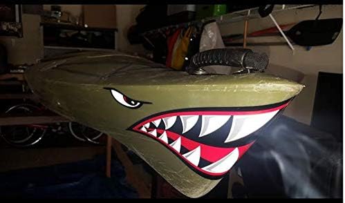 NTICKER Left and Right Big Set Shark Teeth Mouth Decals Sticker Fishing Boat Canoe Car Truck Kayak Graphics Accessories