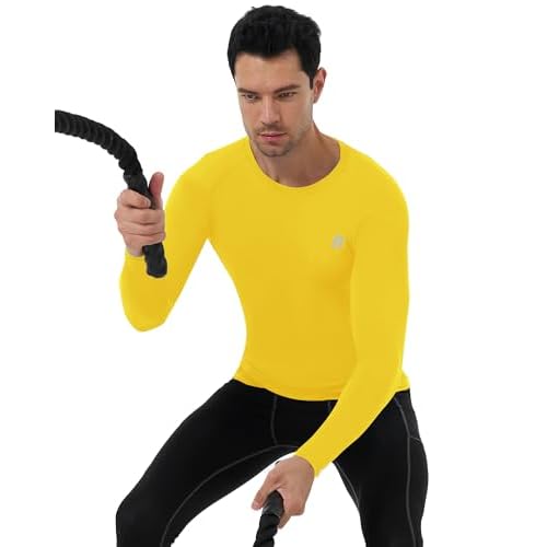 Runhit Long Sleeve Compression Shirts for Men, UPF 50+ Men's Compression Shirts, Running Athletic Workout Base Layer