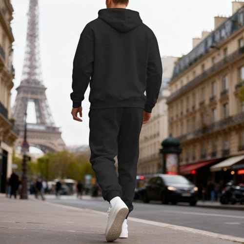Mens Track Suits 2 Piece Set Long Sleeve Hoodies and Sweatpants Cotton Sweatsuits Sets Athletic Training