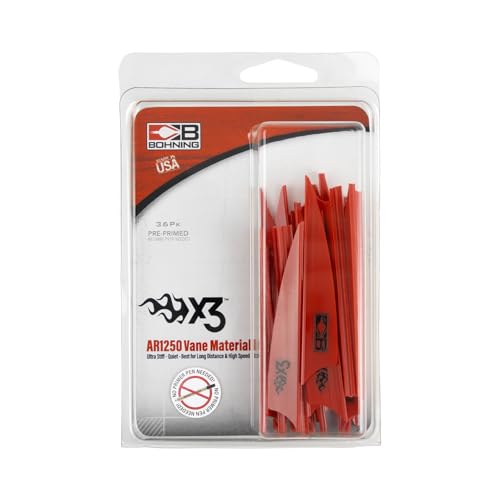 Bohning X3 Vane, 3", Red, 36pk