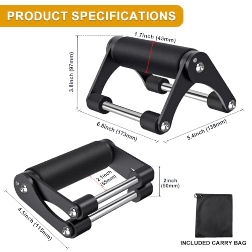 Kipika Foldable Push Up Bars with Foam Grip - Portable Workout Handles