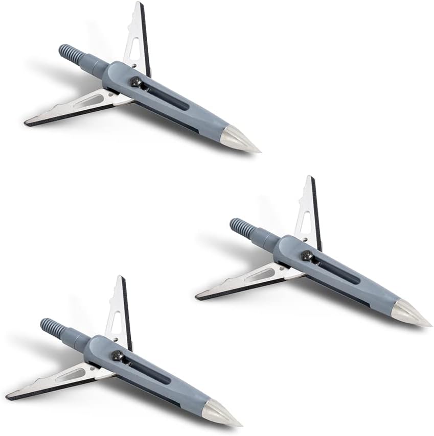 New Archery Products Killzone 2 Blade Rear-Deploying Bow Hunting Mechanical Broadheads with 2" Cutting Diameter & Spring-Clip Design - 3 Pack