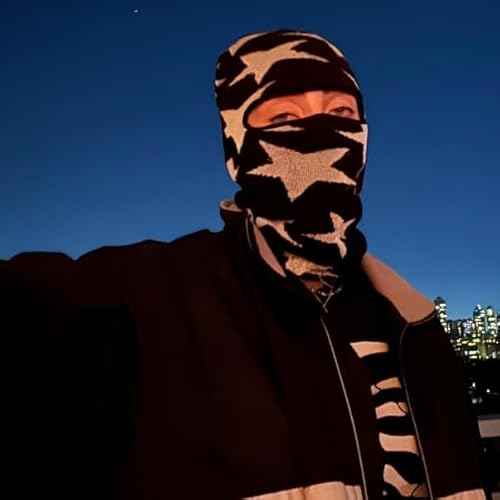 Punk Balaclava Ski Mask Y2K Star Full Face Mask Singer Merch Knitted Face Cover for Women Men Winter Outdoor Sports Black