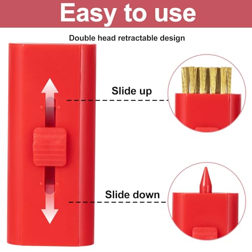 Retractable Golf Club Cleaner Brush Set - Red, 4 Pack Portable Groove & Putter Brush