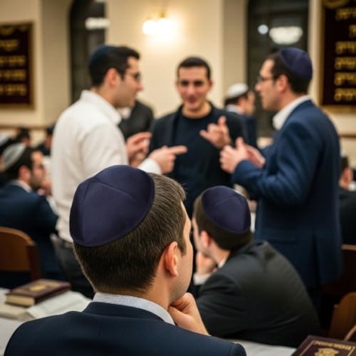 Bulk Satin Kippah for Men - Navy Blue Rosh Hashanah Jewish Head Covering