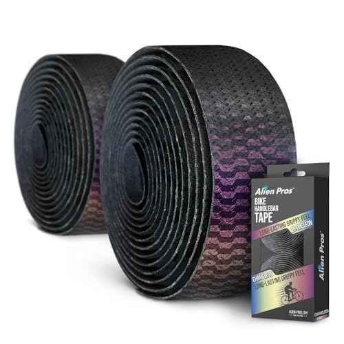 ALIEN PROS Chameleon Tail Bike Handlebar Tape (Set of 2) - Elevate Your Ride with Stylish, Comfortable, and Color-Shifting PU Tape for Enhanced Grip with These Bicycle Handle bar Tape (Purple)