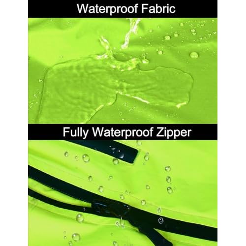 baleaf Men's Rain Jacket Waterproof Windbreaker Raincoat Running Cycling Hiking Gear Hood Lightweight Reflective Packable