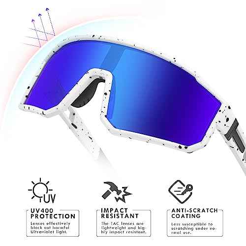 Youth Baseball Sunglasses, Kids Polarized Sports Sunglasses,UV400 Protection Glasses for Boys Girls Softball Cycling