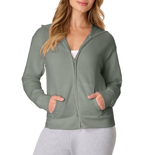 Hanes Women's EcoSmart Fleece Quarter Zip Pullover - Stonewashed Green, Medium