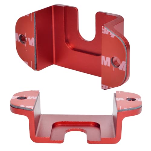 HYS Single Side Radio Car Mount, Universal Ham CB Radio Microphone Mic Hanger Holder Mounting Kit with Screws for Handheld CB & VHF UHF Handheld Radios&Shoulder Speaker Mic(Red-1pc)