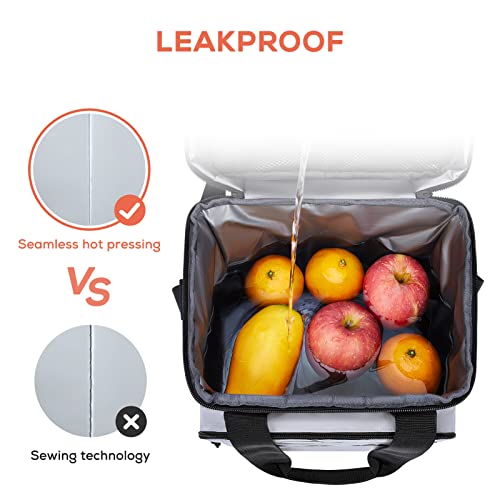 TOURIT Gray Large Insulated Lunch Bag 14L Cooler for Men Women Work, Picnic