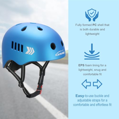Blue Kids Bike Helmet Set for Ages 2-8 with Protective Gear - Toddler Safety Helmet