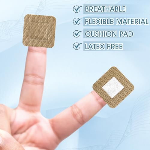Fabric Square Bandages - 7/8 Inch, Pack of 200, Individually Wrapped - First Aid