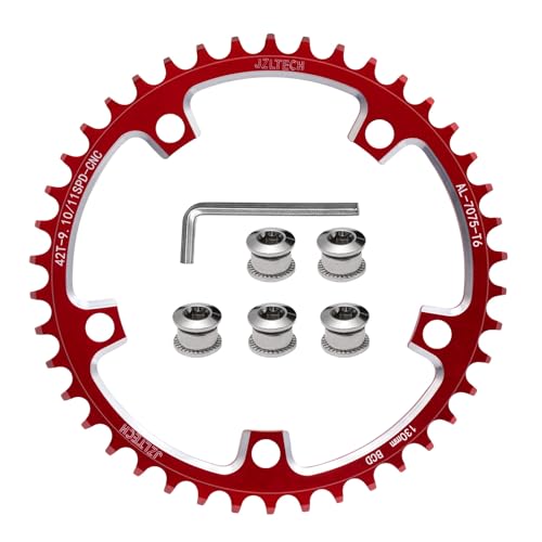 Red 42T Bicycle Chainring 130 BCD Narrow Wide Single Speed Road Bike Part