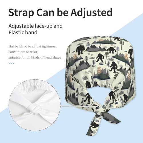 Working Cap Scrub Cap with Sweatband Adjustable Unisex Men Women Tie Back Hat Nurse Surgical Caps