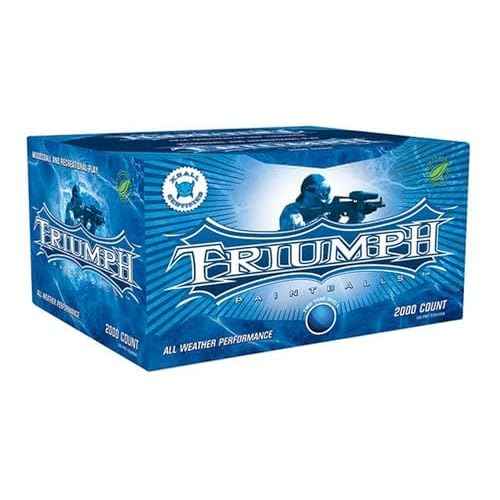 Xball Triumph 68 Caliber 2,000ct Paintballs, Aqua Blue Fill and Shell