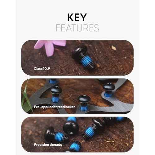 Bicycle Disc Brake Bolts Bike T25 Rotor Screws M5x10mm for Mountain Bike,Roadbike,BMX- 12 Pcs (Black)