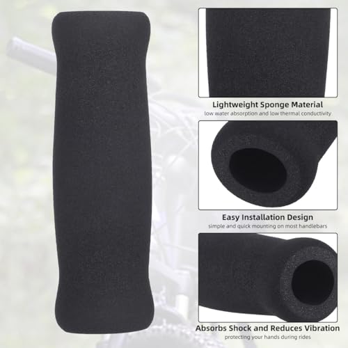 Bike Handlebar Covers 4-Pack Sponge Grips Shock Absorbing Comfort with Heat Insulation