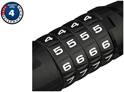 ABUS 6 Series Combo Coil Cable Lock, Black, 185cm/12mm