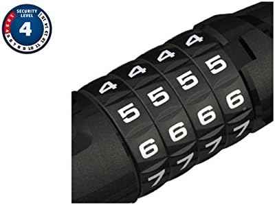 ABUS 6 Series 12mm x 185cm Combo Coil Cable Lock - Secure Black Bicycle Lock