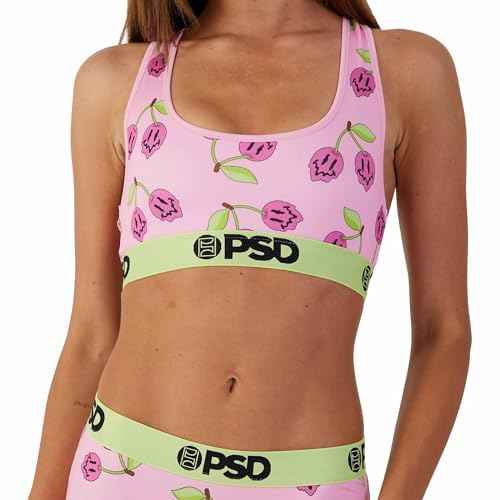 PSD Womens Sports Bra ? Wild Trip 3-Pack, Comfortable Medium Support Sports Bras for Women Pack, Womens Racerback Sports Bras Multipack, Medium