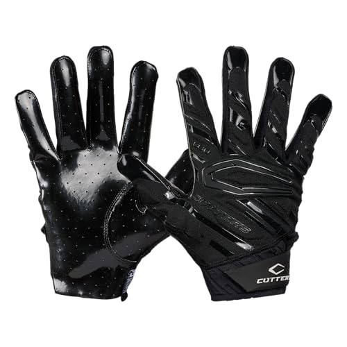 Cutters Gamer 6.0 Football Gloves Medium Black - All Purpose Grip Padding