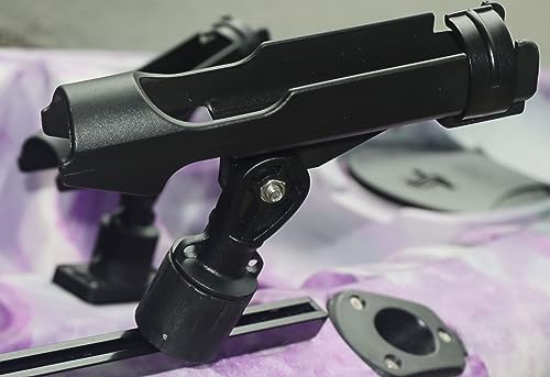MiniPort 360° Rotatable Kayak Fishing Rod Holder with Round Base & Track Mount
