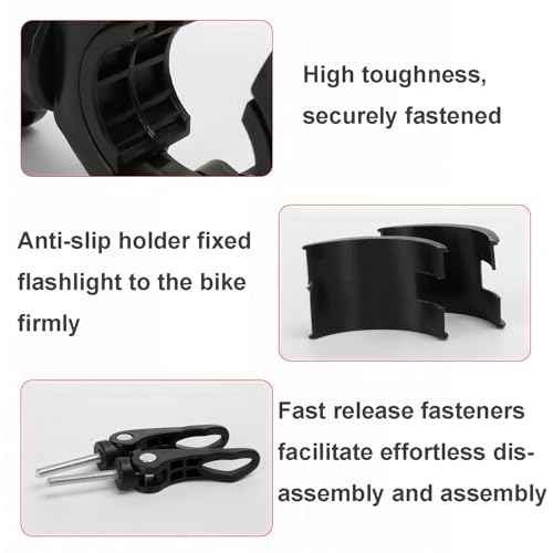 [2 Pack] Vonpri Flashlight Holder, Mount Bicycle Mounting Bracket Flashlight Holder Torch Clip 360¨¬ Rotation