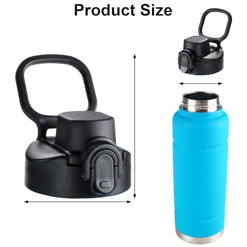 Auto Spout Lid for Bubba Trailblazer 24 32 40 oz Stainless Steel Water Bottle, Lid Compatible with Bubba Flo Kids 16oz Wide Mouth Water Bottle, Portable Replacement Cap