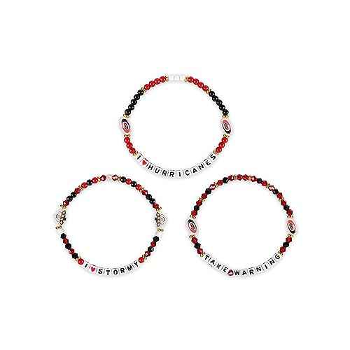 FOCO NHL unisex-adult NHL Team Logo Officially Licensed 3-Pack Beaded Friendship Bracelets