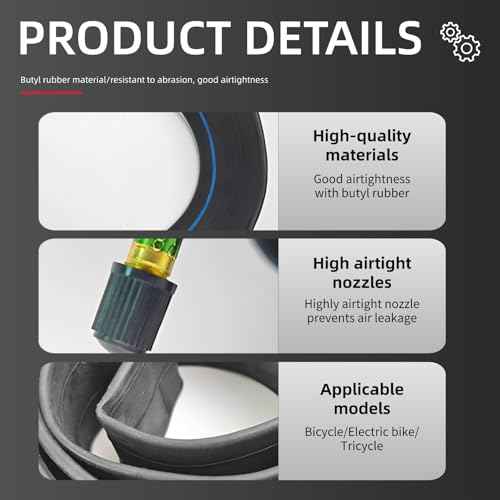 Bike Tube, Bike Tube Electric Bike tire Tube Rubber Inner Tube with Metal Bent Valve E-Bike Accessories Inner Tube with Spare Tire Replace Electric Scooter Accessories (14X2.125)