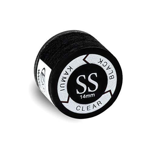 Black Laminated Pool Cue Tip 14mm - Super Soft, Genuine, Easy Install