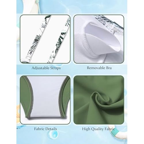 Girls Swimsuit V Neck Adjustable Straps Stylish Bikini with Cover Up 3 Piece Set Bathing Suits for Teen Girl