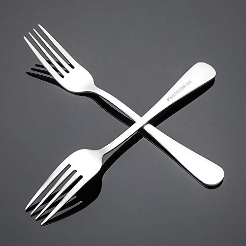 Silver Dinner Forks Set of 24 - Stainless Steel Flatware with Ergonomic Handles - Variation: Silver / 24 Pieces