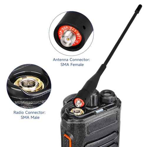 Eightwood Two Way Radio Antenna 6in, VHF/UHF Dual Band SMA Female Flexible Handheld Ham Radio Antenna 2-Pack for Baofeng Walkie Talkie UV-5R UV-82 Yaesu FT-65