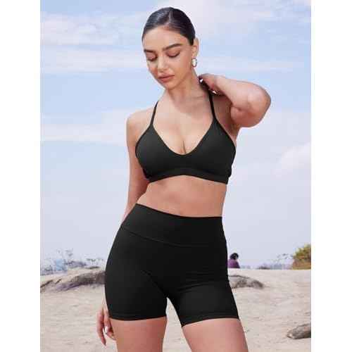 YEOREO Women's Biker Shorts 3.6" /4.5" / 6" Workout Gym Shorts Craze High Waist Tummy Control Hidden Scrunch Running Yoga