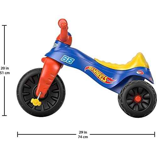 Fisher-Price Toddler Tricycle Hot Wheels Tough Trike, Toy Bike with Handlebar Grips & Storage for Outdoor Play Kids Ages 2+ Years