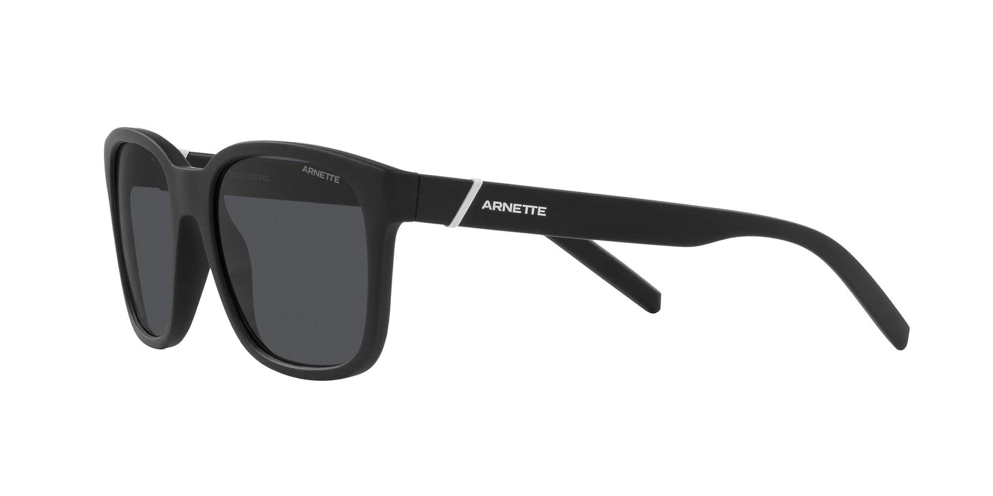 ARNETTE Man Sunglasses Matte Black Frame, Dark Grey Lenses, 55MM