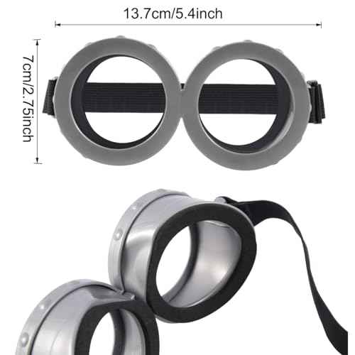 TANTAKO 5Pcs Purple Costume Accessories Set with Goggles Purple Beanie Tutu Suspenders and Three Fingered Gloves. (With Hair)