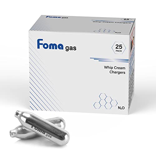 FOMAA Gas Whipped Cream Cartridges, Pack of 25
