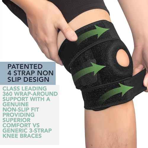 NADUSEP Knee Brace for Men Women, Adjustable Compression Sleeve Wrap Patellar Pad Tendon Knee Support Knee Strap for Running Sport