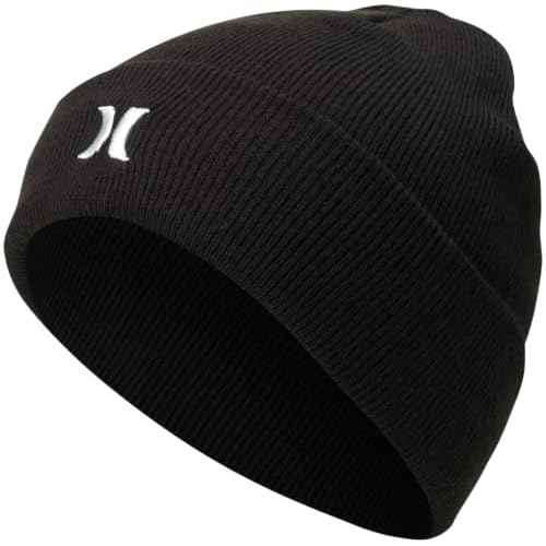 Hurley Men's Winter Hat - Icon Knit Cuffed Beanie for Men - Skull Caps for Men
