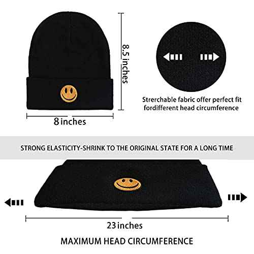 Funny Beanies Hat, Men's and Women's Winter Warm Black Fashion Cool Embroidered Knit Hat