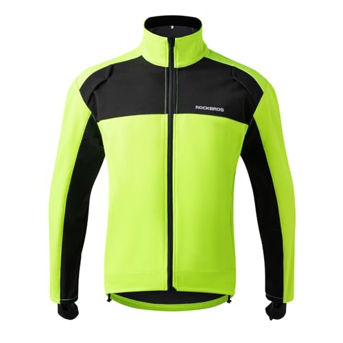 Winter Cycling Jacket for Men - Thermal Windproof Reflective MTB XX-Large Black Green