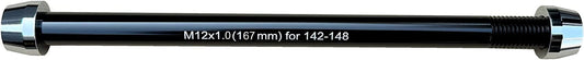 Bike Trainer Thru Axle Adapter for Bicycle Indoor Trainers 12MM Axle 1.0/1.5/1.75 Thread Pitch Multiple Length (M12 167-1.0)