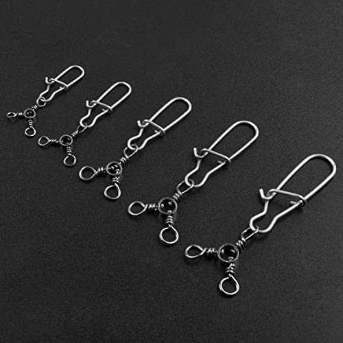 50pcs Stainless Steel 3 Way Swivels Fishing Tackle with Duo Lock Snap - 75lb