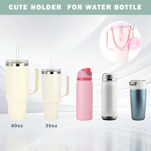 Pink Water Bottle Accessories Set for Owala & Stanley Cups - Ac-Pink