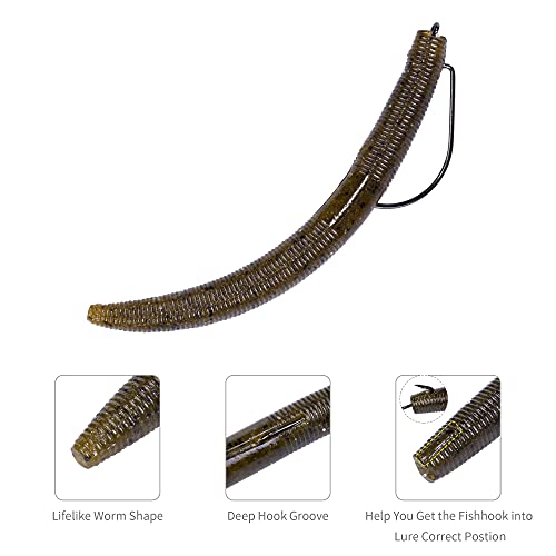 4 Inch 30 Pcs Salt-Impregnated Senko Worms Kit - Mixed Colors for Bass Fishing
